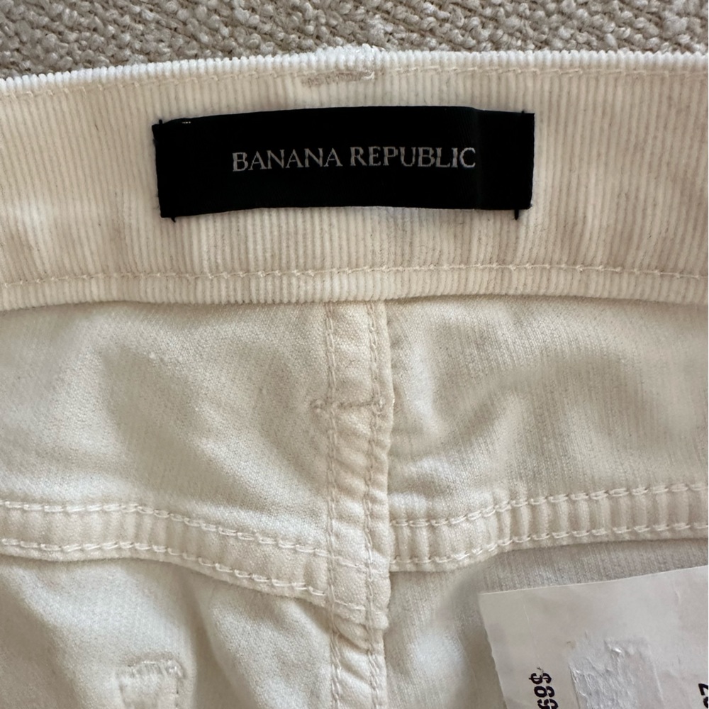 See All Pics! STRETCH Banana Republic Off White Velvet Corduroy Skinny Jeans - Picture 9 of 9